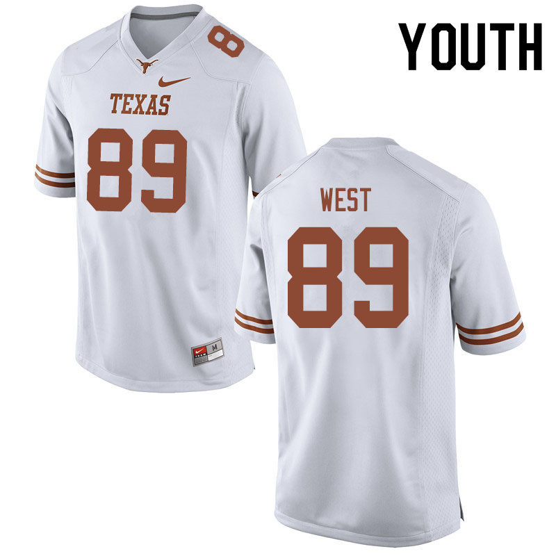 Youth #89 Travis West Texas Longhorns College Football Jerseys Sale-White